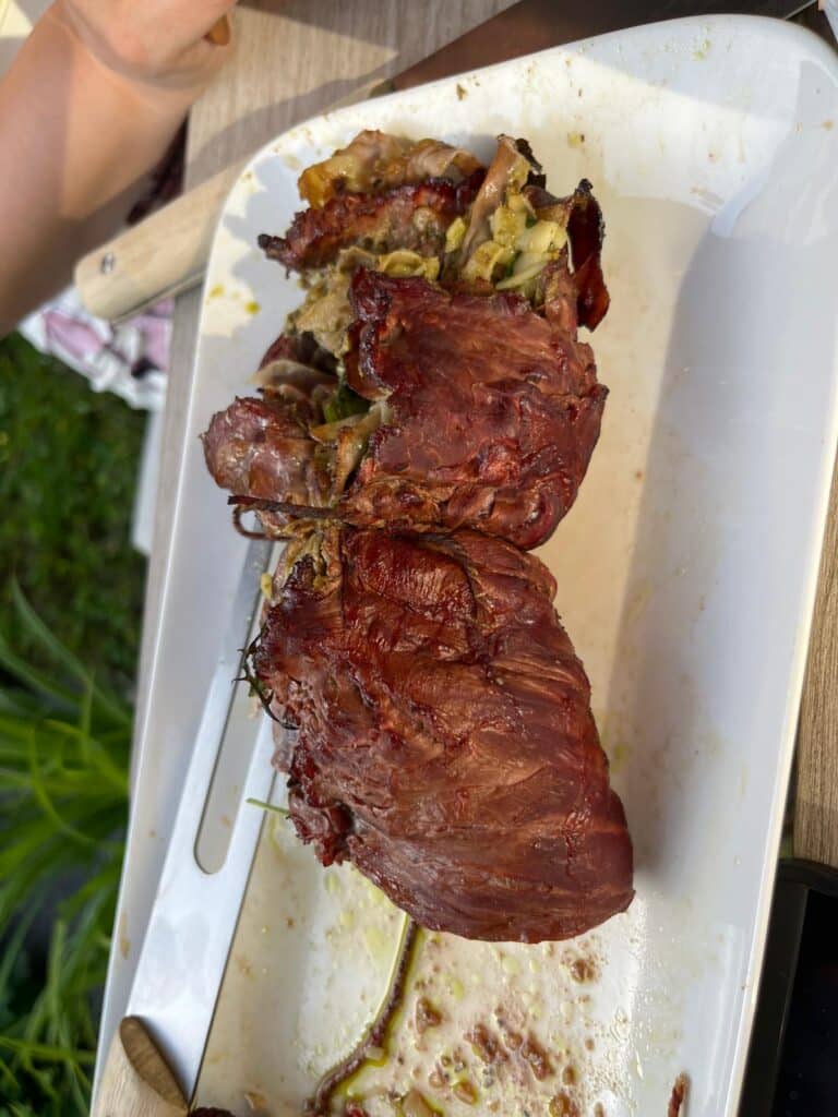 Gebakken bavette rollade