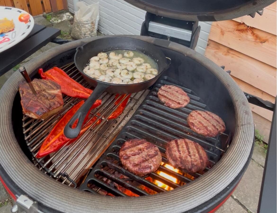 Burgers gemaakt in het vuur